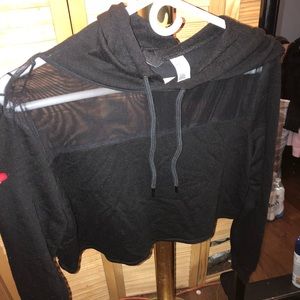 Sheer black crop top sweater!